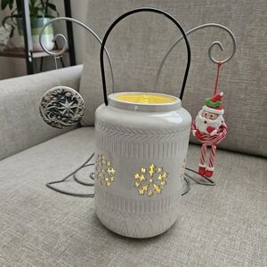Elegant White Ceramic Candle Holder